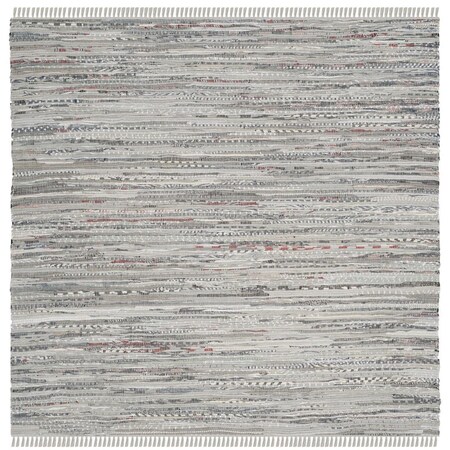 Safavieh 7 x 7 ft. Rag Rug Hand Loomed Square Area Rug, Grey RAR121A-7SQ